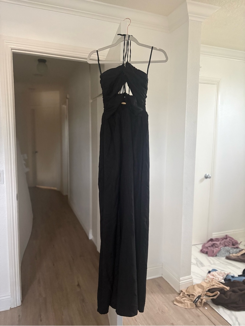Black Halter Cutout jumpsuit romper